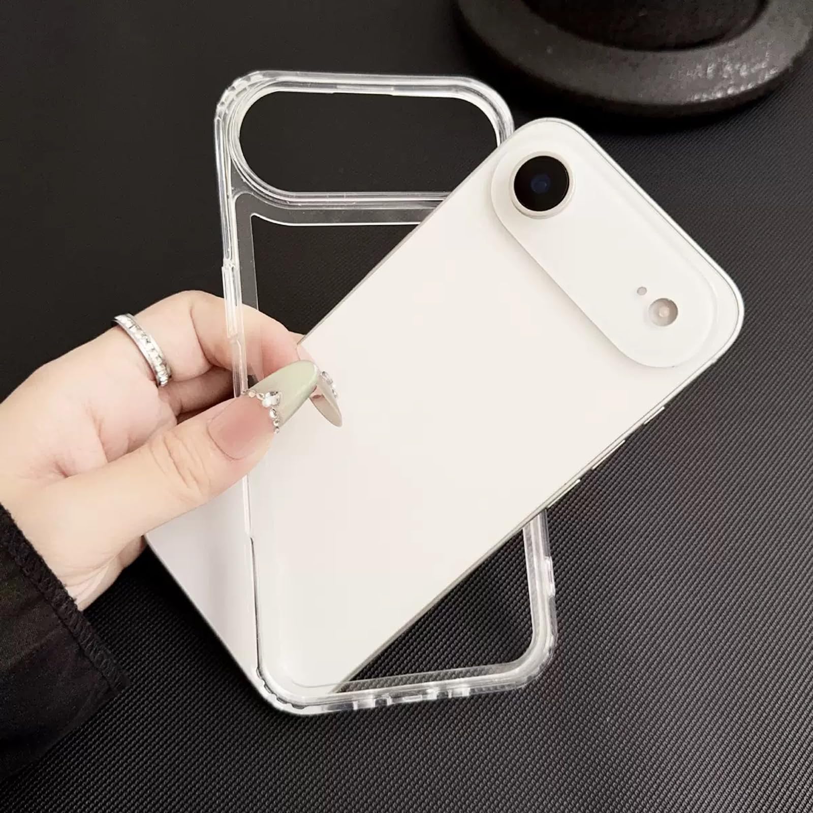 Amazon.co.jp: KUGEW iPhone Air バンパーケース クリア カメラカバー